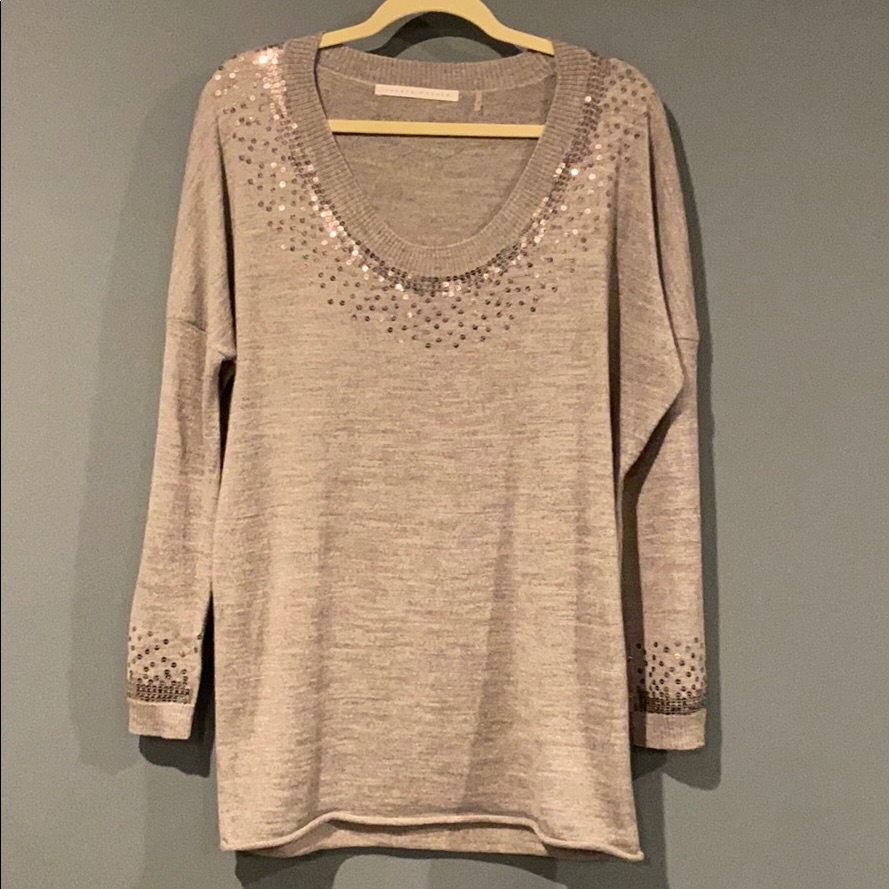 Susana Monaco Grey Sweater With Sequins